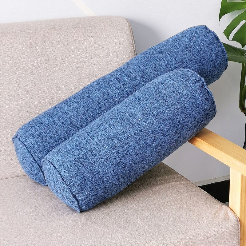 Almohada larga interior redonda para el hogar, cojín Rectangular para dormir, siesta, cojín de lino de algodón de imitación, accesorios de dormitorio