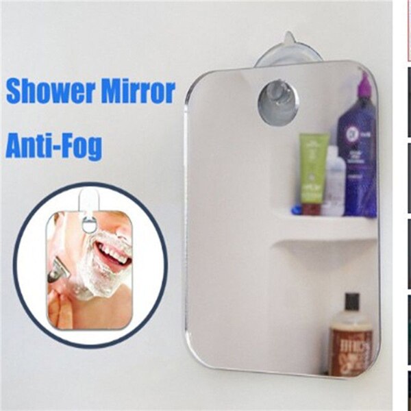 Anti-tåge tåge gratis brusebad spejl tåget barbering spejl badeværelse anti-tåge barberings spejl 17 x 13cm