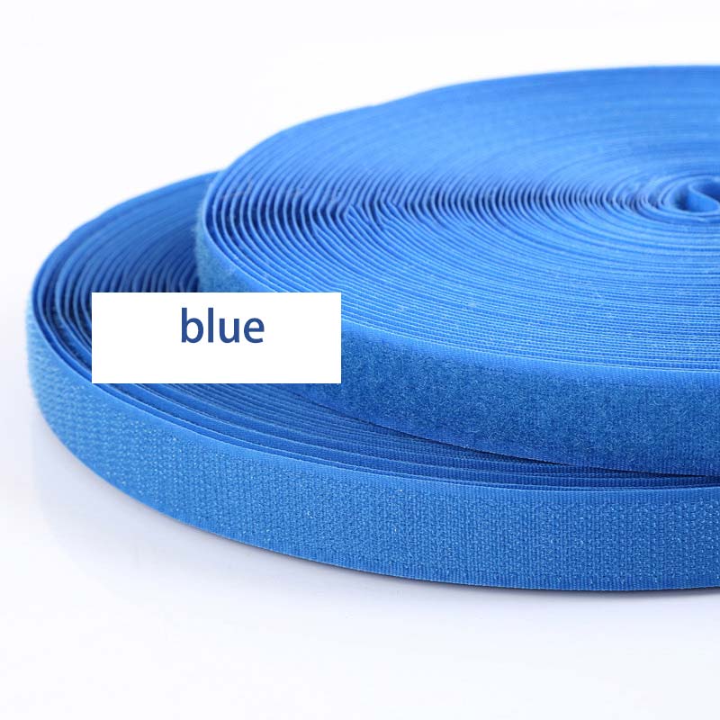 5 meter/par 20mm farverige kroge uden selvklæbende fastgørelse tape krog og løkke nylon magisk tape kabelbindere gør-det-selv-tilbehør: Blå 20mm 5 meter