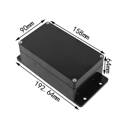 Project Box ABS Plastic IP65 Waterproof Dustproof Electrical Junction box Enclosure Black Housing Instrument Case: 158x90x64mm with ear