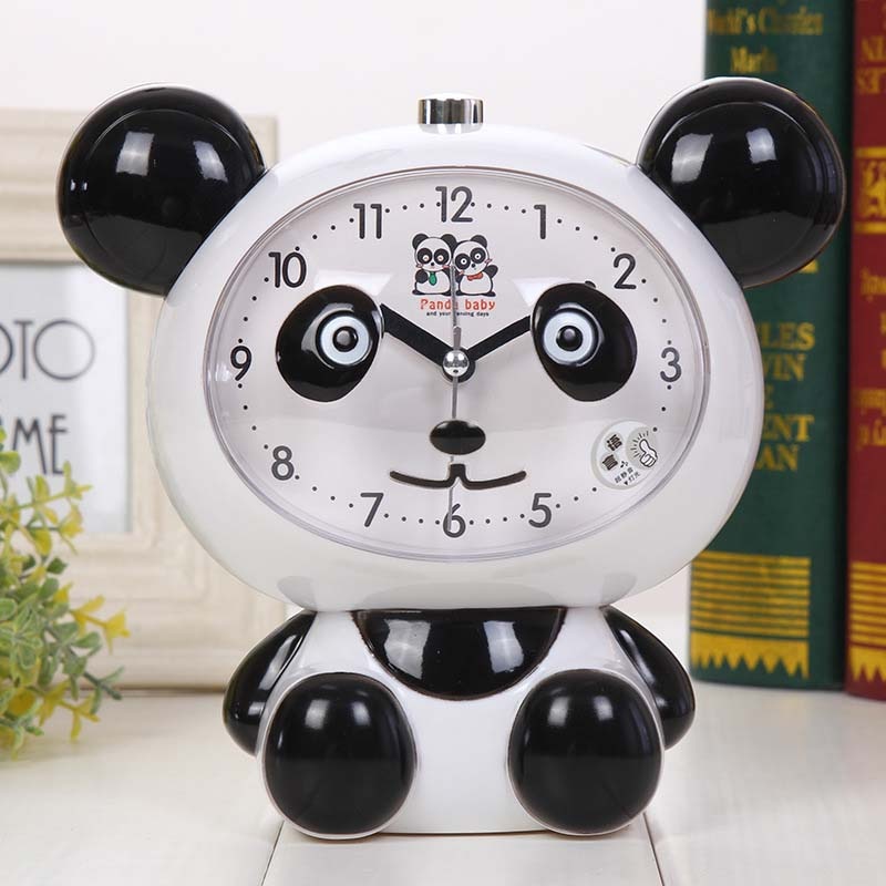 Sød panda vækkeur til studerende børn seng snooze funktion ur blødt natlys børn vækkeur reloj despertador