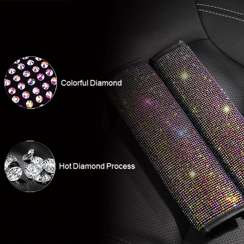 rhinestone bilbelte skulderputer vann diamant bil dekorasjon tilbehør til damer bil skulderputer