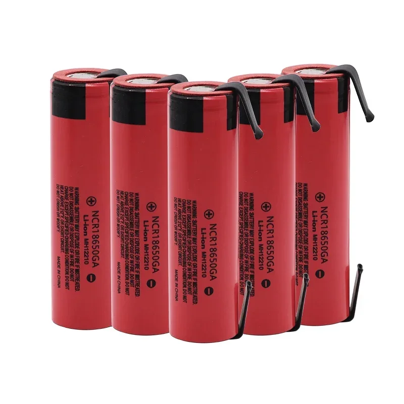 Ncr18650ga 20a descarga 3.7v 3500mah 18650 bateria recarregável para lanterna de brinquedo bateria de lítio de topo plano + níquel