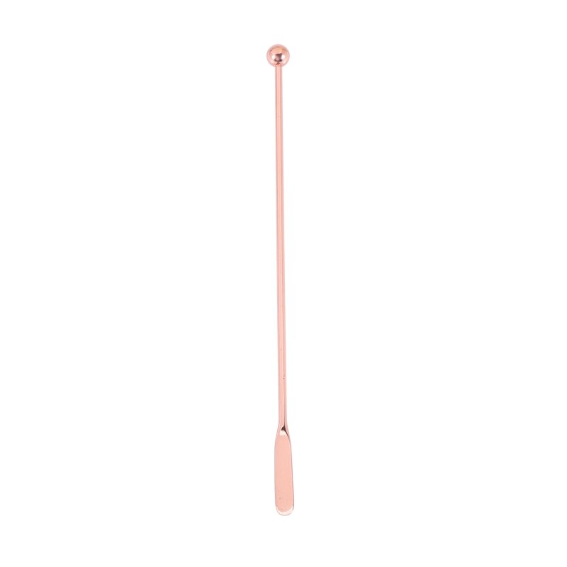5Pcs Stainless Steel Stirrer Beverage Stirrers Stir Cocktail Swizzle Stick-Rose Gold-Straight Bar,19Cm