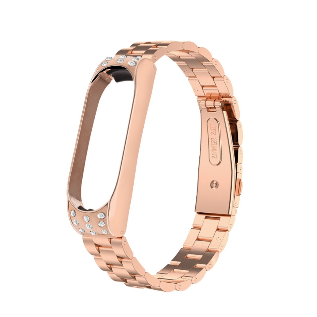 Voor Xiao Mi Mi Band 4 Band Metalen Frame Rvs Armband Polsbandjes Vervangen Bandjes Voor Xiao Mi Mi Band 4 Wrist Band: Rose Gold