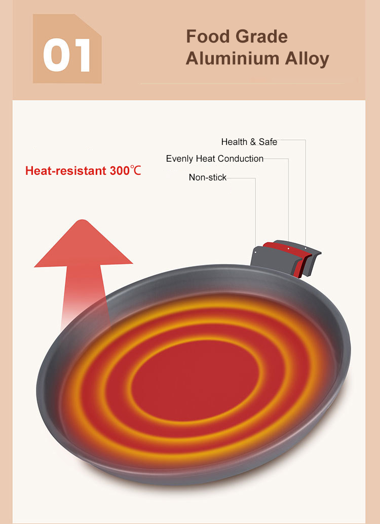 PizzAtHome-sartén para Pizza de 12 pulgadas, plato antiadherente de aleación de aluminio, bandeja para platos profundos, bandeja redonda dura anodizada para Pizza, accesorios para hornear
