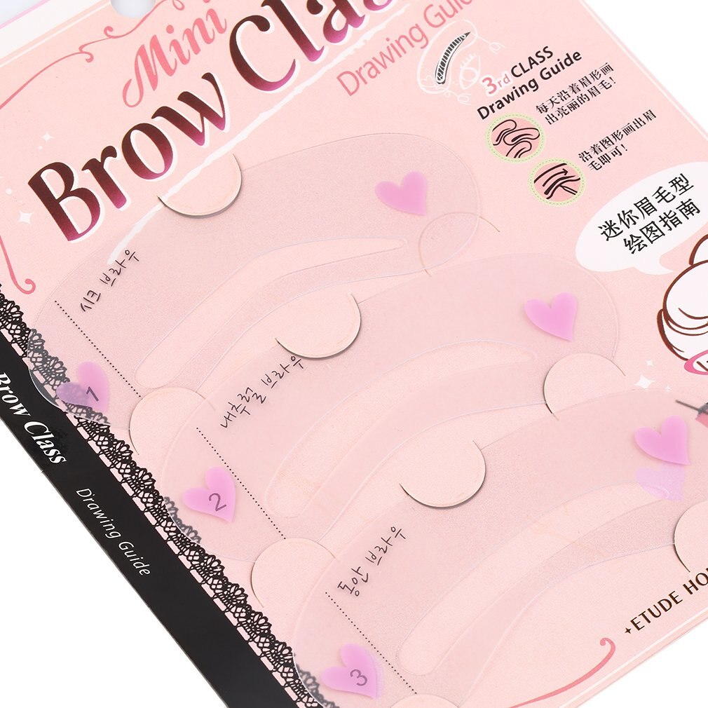 3 Styles Brow Shaping Guide Template Eyebrow Drawing Card Make-Up Stencil Top