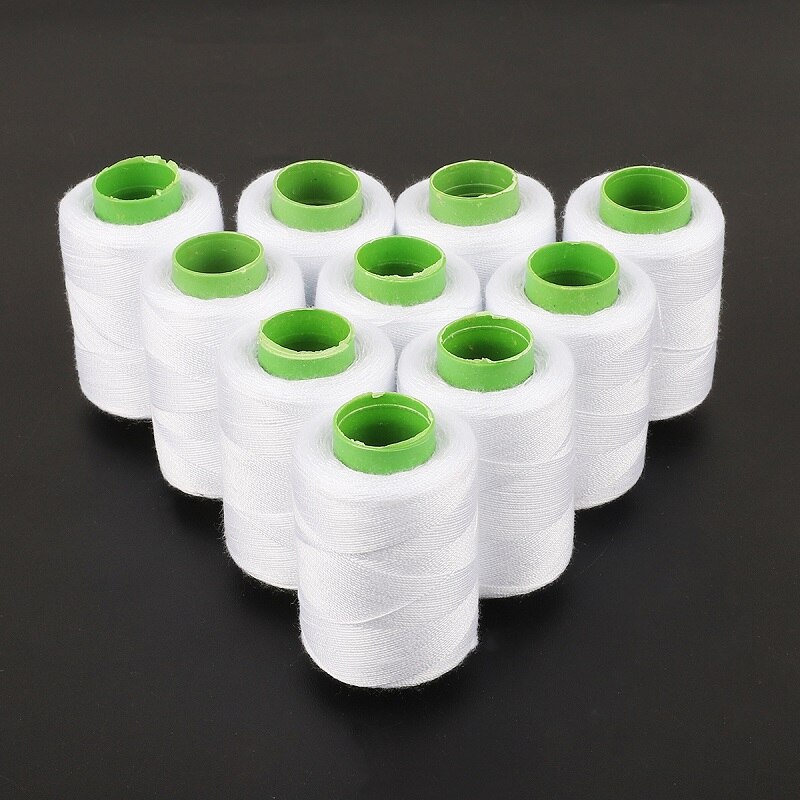 Luja ompelulanka 300 metriä 10 kpl monivärinen puuvillalanka käsinompelutarvikkeisiin: Valkoinen