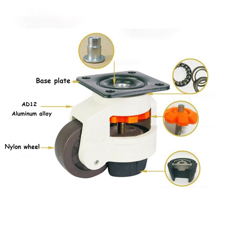 1PC Metal Adjsutable Swivel Furniture Caster Roller Wheel 360 Degree Swivel Heavy Duty Caster Roller Wheel