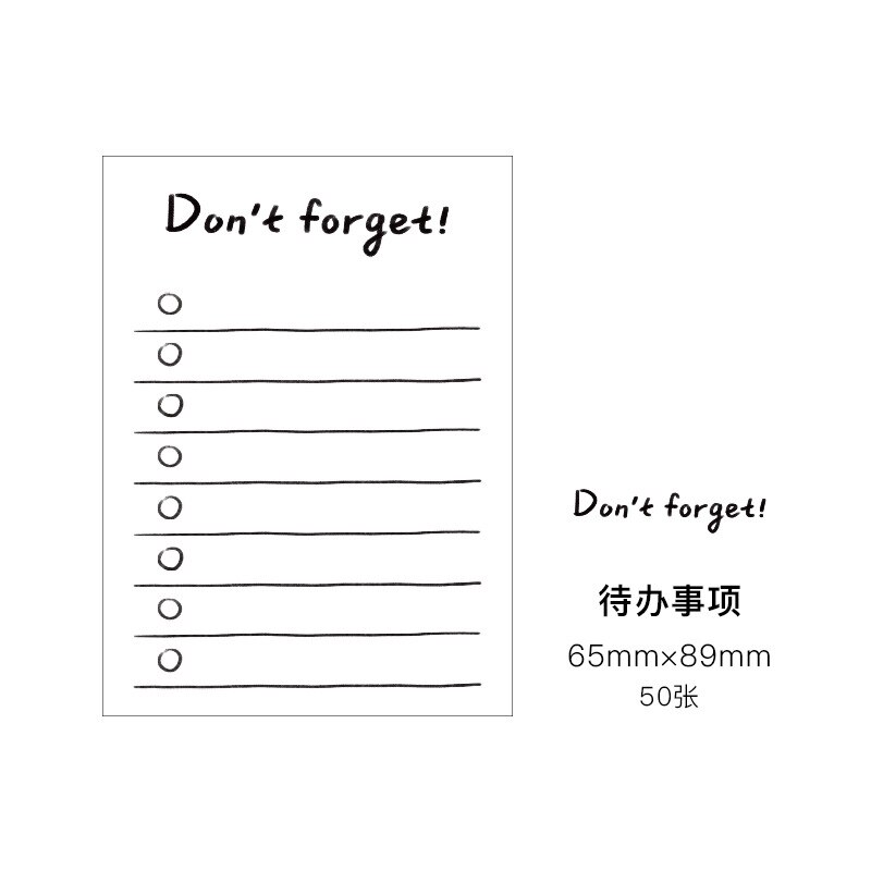 50 Sheets Notebook Cute Plan Student Stationery Office School Supplies Tearable Notebook Not Sticky Planner Memo Pad DIY Journal: to-dos 50Sheets