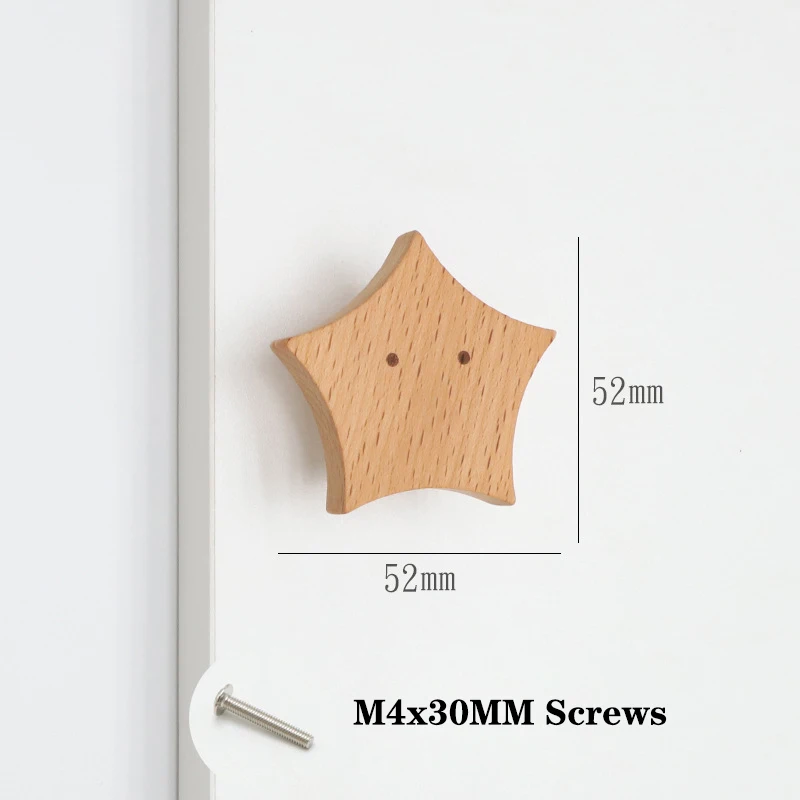 Trekroker barnerom dyremøbler i tre håndtak til skap og skuffer kjøkkenskap garderobehåndtak: Lysegrå