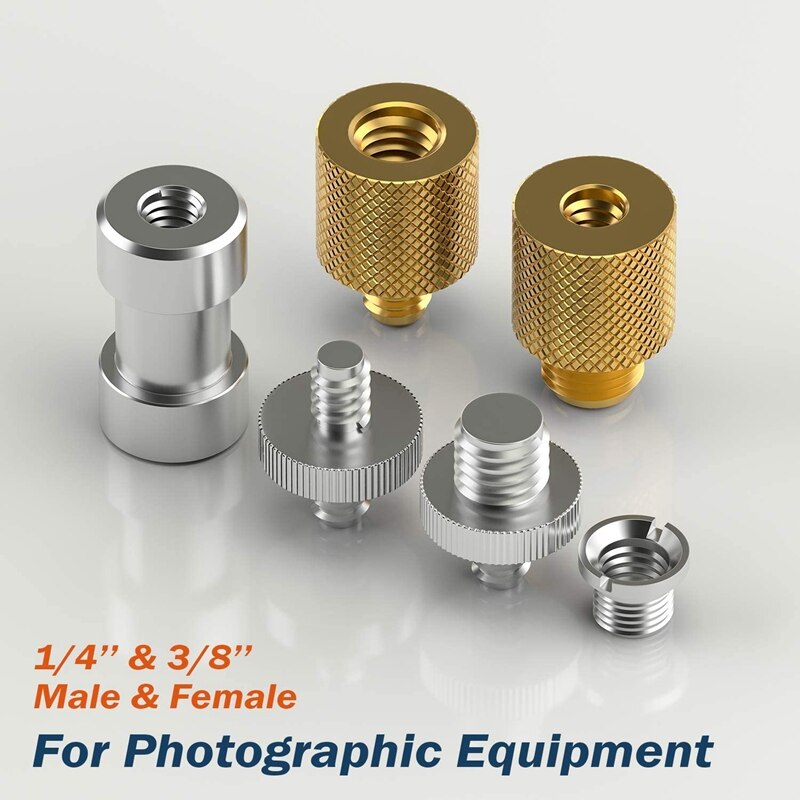 sourcing map Micro Pied Adaptateur 1/4 Femelle à M6 Mâle Caméra Vis Filetage Adaptateur pour Microphone Trépied Support Noir