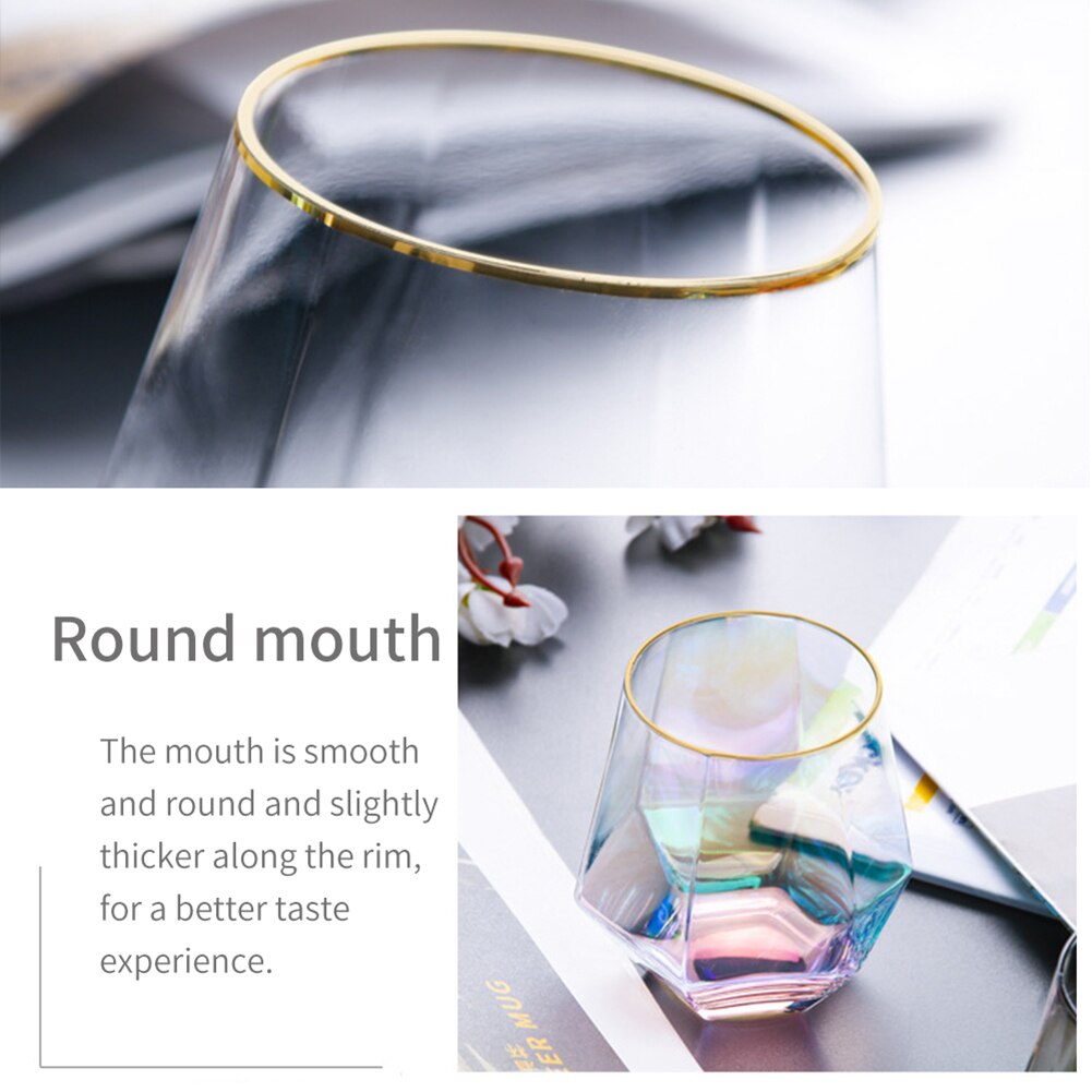 Geometric Whiskey Glass Transparent Home Juice Cocktail Glass Martini Glass Ice Rink Drink March