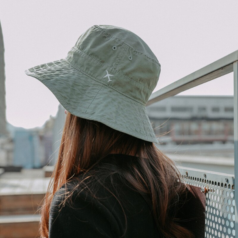 Broderi fly bucket hat kvinder udendørs sport hip hop kasket mænd sommer fiskeri sol hat panama mand bomuld flade hatte