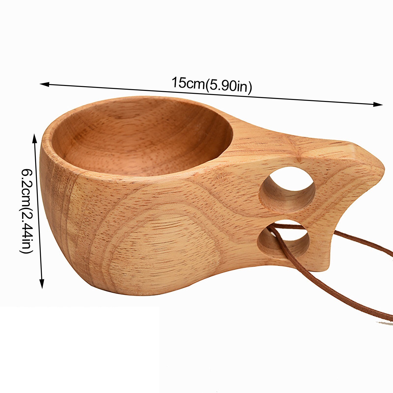 Coopers Bay Kyrre Nordic Kuksa - Hand Carved Solid Wood Camp Mug - This Eco-Friendly Camping Bowl Is A Great Addition to Your Family Camping