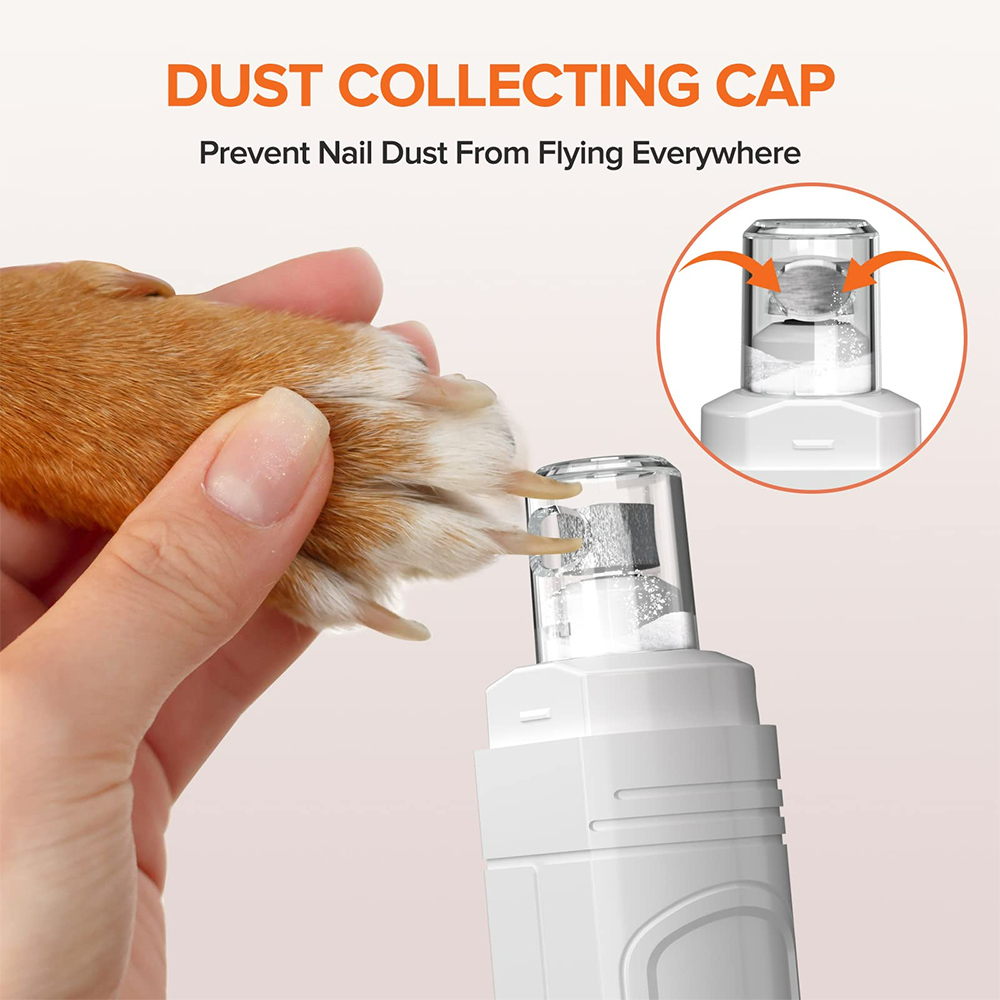 Cortaúñas eléctrico para mascotas, recargable por USB, silencioso con luces, patas de gato, herramientas de aseo para gatos, perros, amoladora de patas