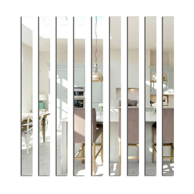 20pcs DIY Mirror Sticker Ceiling Waist Line Acrylic TV Background Wall Stickers for Room Art Home Decor adesivo de parede: Silver / M 50x2cm 20 pcs