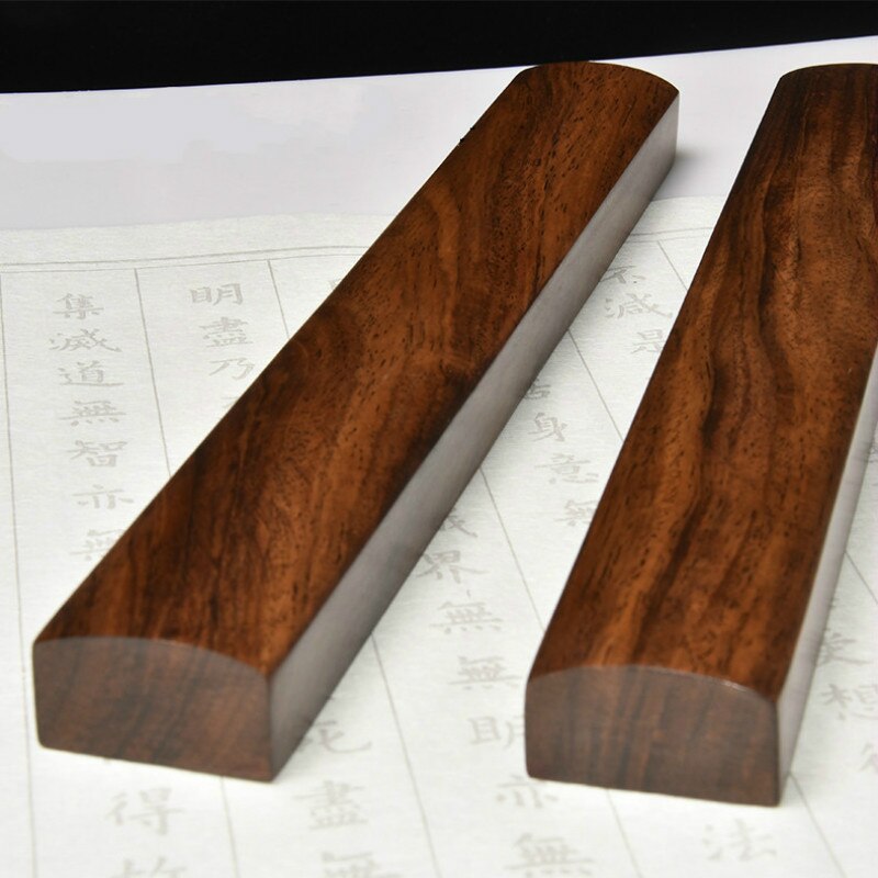 Grote Houten Paperweights Chinese Kalligrafie Inkt Penseel Schilderen Paperweights Hoogwaardige Klassieke Eenvoudige Massief Hout Presse-papier