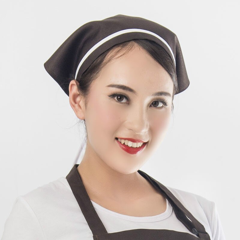 Chef Waiter Waitress Hat Food Service Caps Cafe Restaurant Work Cooking Cap Kitchen Bakery Catering Triangle Headscarf 10 Colors: 7
