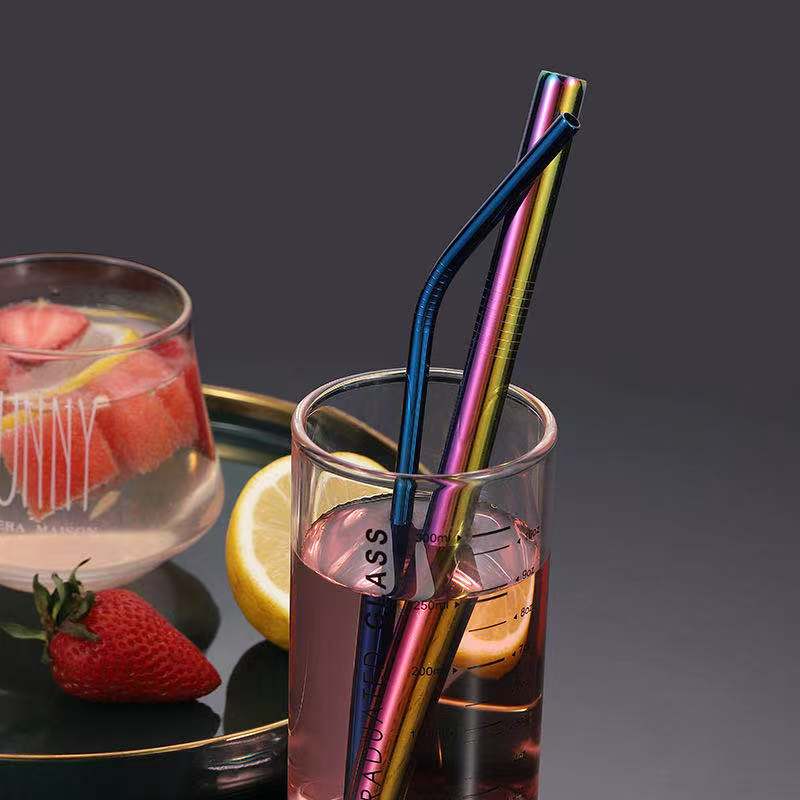 Metal straws stainless steel straw reusable black straws metal drink straws reusable Drinking Straws glass straw portable straw
