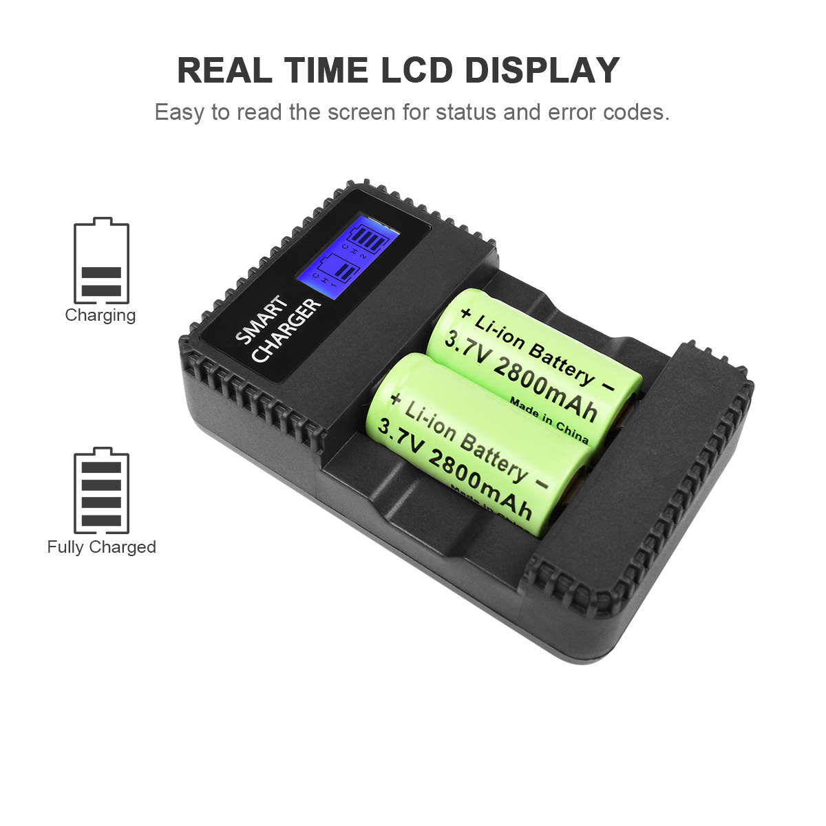 Powtree-batería recargable CR123A RCR 16340 ICR para baterías de cámara, Pila de ion de litio, 2800, 3,7 mAh, 123 V, para linterna: 4X Battery-2Charger