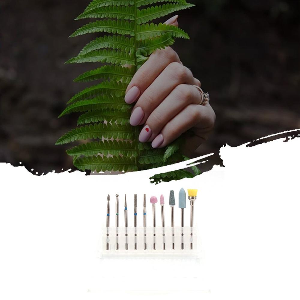 10 Pièces De Polissage des Ongles Tête Russe Manucure Bits Peau Morte Rotatif Fraise Coloré Ongles Ponceuse Forets