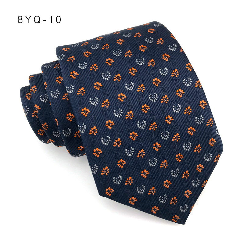 Corbata de lujo de 8CM para hombre, corbatas de lunares para novio, padrino de boda, tejido Jacquard Floral, Ascot, accesorios formales para de negocios: YELLOW