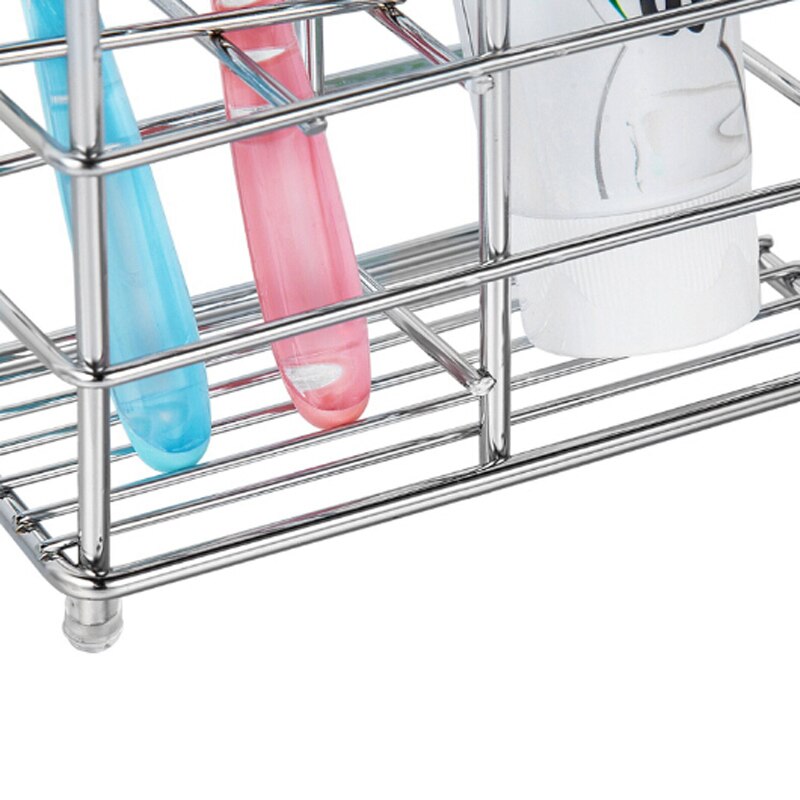 Stainless Steel Bathroom Holder Accessories Comb Holder for Toothbrush Toothpaster Countertop Standing Toothbrush Organizer Box
