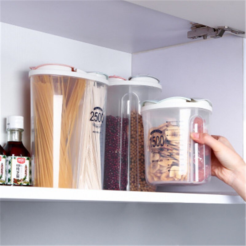 Food Storage Box Rotating Dry Rice Container Grain Tank Moisture-Proof Sealed Cans Separate Transparent Organizers