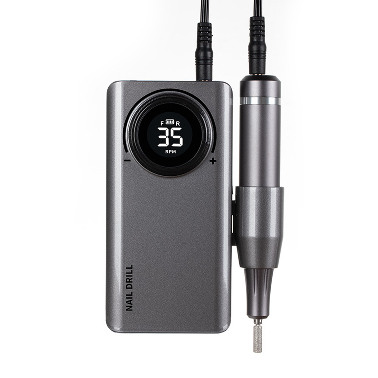 Rechargeable Nail Drill Machine Multifunctional USB Nail Polisher LCD Digital Electric Nail Drill Nail Polishing Manicures Tool: Grey