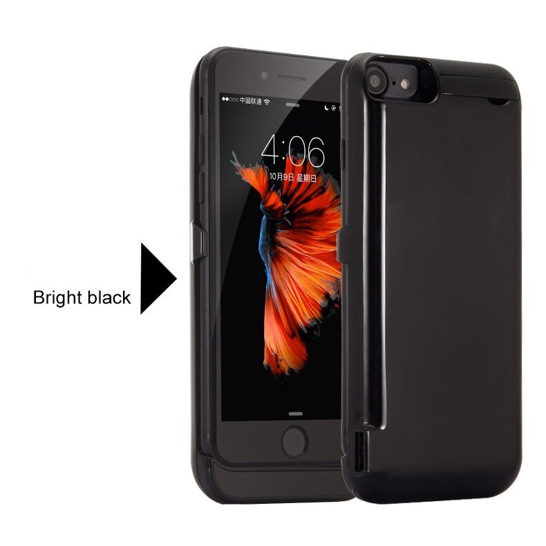 10000Mah Batterij Oplader Voor Iphone 8 6 6S 7 Power Case Externe Draagbare Batterij Oplader Voor Iphone 6 6S 8 7 Batterij Case: Black