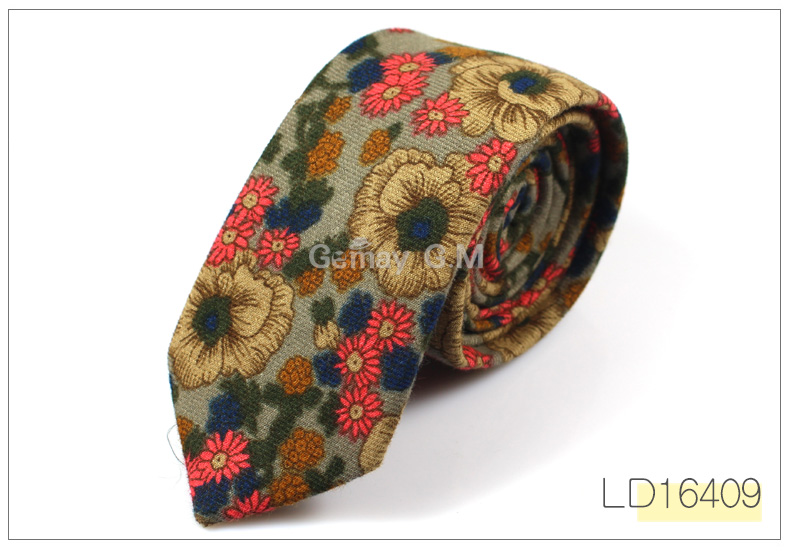 Märke bröllop bomull blommiga slipsar för män kostym smala herr slipsar gravatas slim corbatas vestidos hals slips cravat brudgums slips: Ld16409