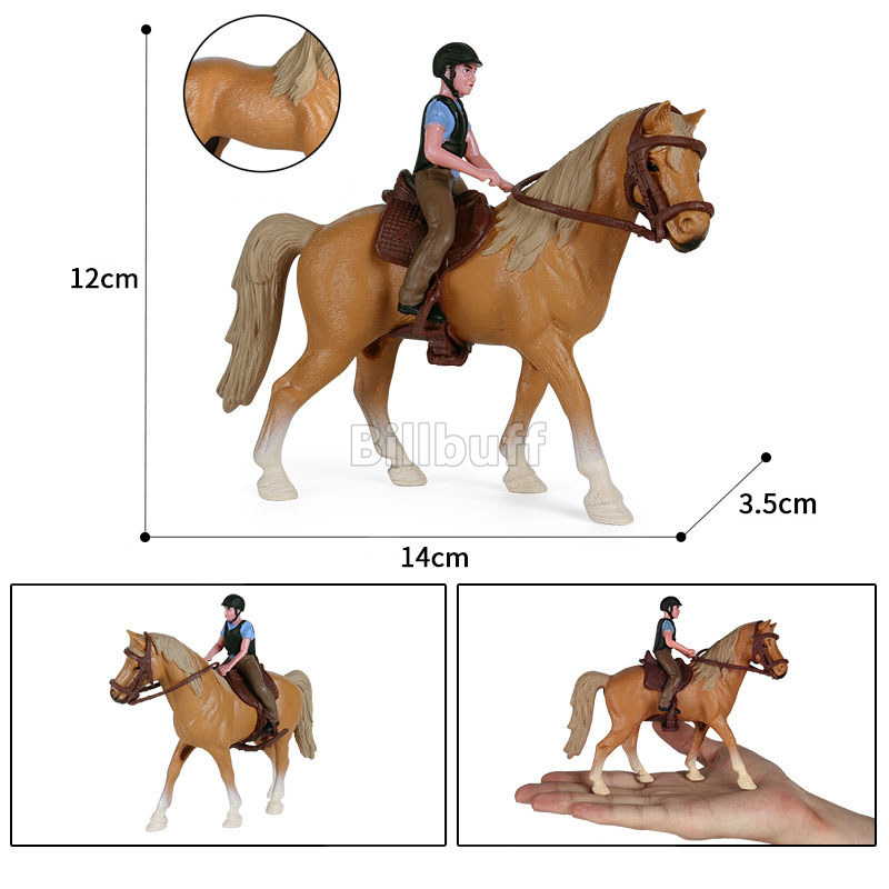 Última granja realista la valla Animal caballo jinete modelo Appaloosa Hannover caballo figuras de acción juguetes educativos para niños: Caqui