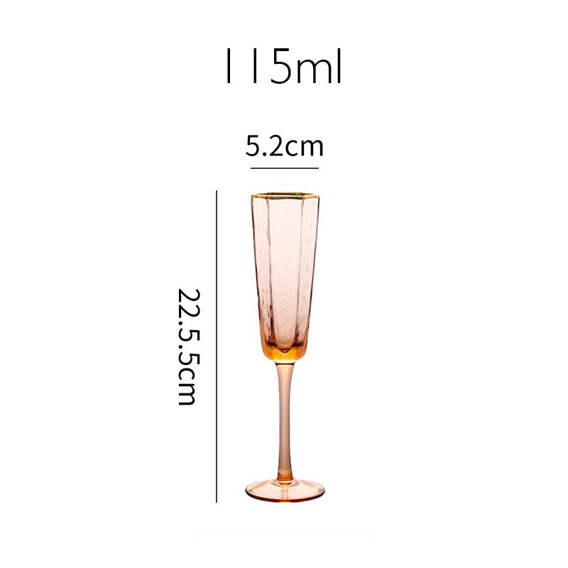 Japan Orange Color Wine Glass Geometric Hexagonal Champagne Goblet Tequila Whiskey Wine Glasses Home Barware: ORANGE 115ml