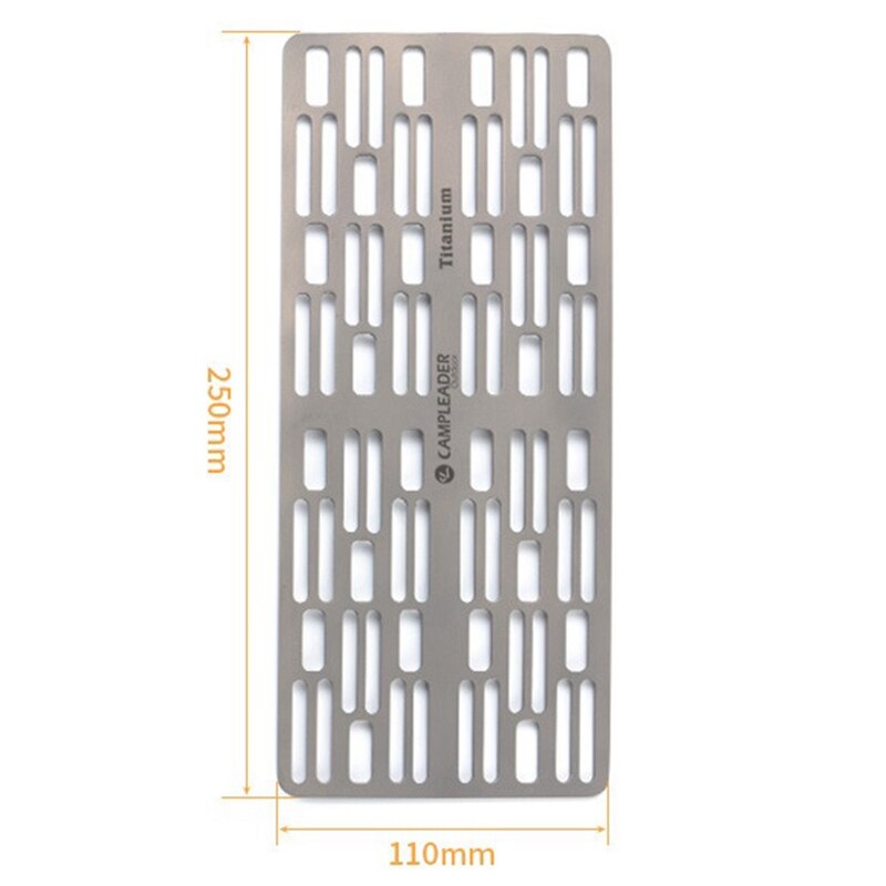 Campleader – plaque de Barbecue de Camping en titane, en métal, Portable, pour pique-nique en plein air (250x110mm)