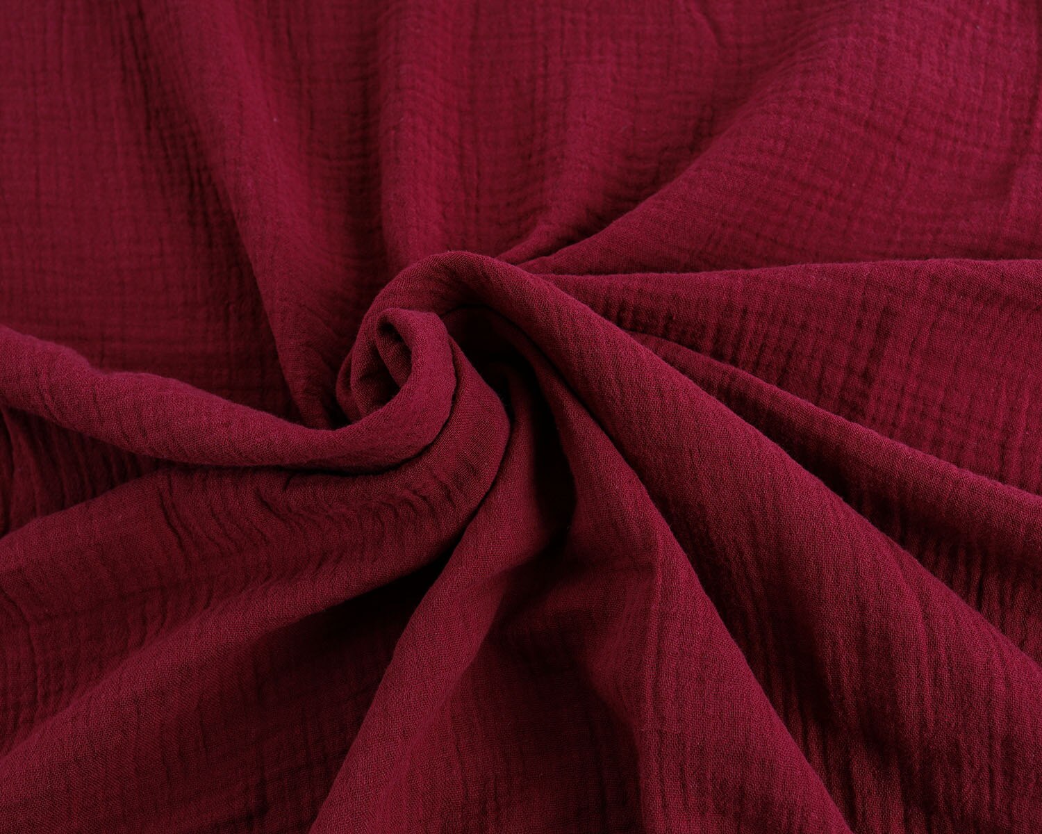 2-Layered Gauze Soft Crinkle Cotton Muslin Fabric 135x50cm - Sold By The Half Meter: Wine