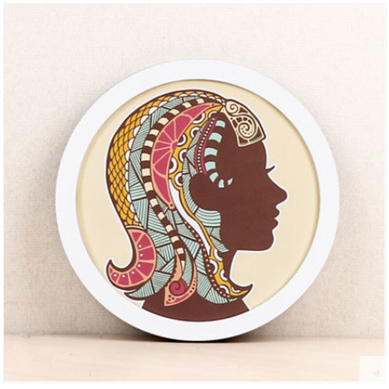 Massivt trä fotoram familj rund bildram enkel modern rund fotoram 6 7 8 10 tum