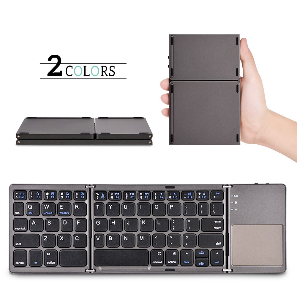 English B033 Mini Folding keyboard With Touchpad Wireless Bluetooth-compatible Keyboard For ipad Phone Tablet Bluetooth Keyboard
