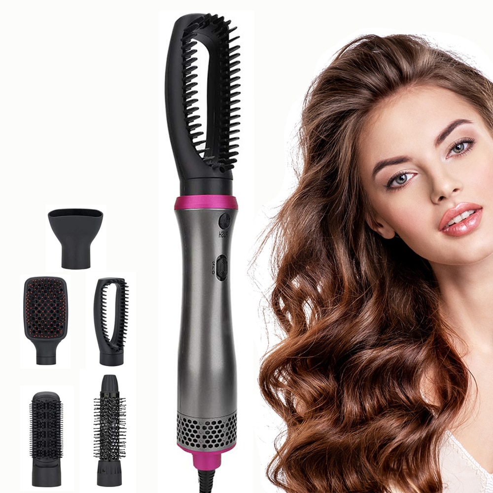 Brosse à Air One Step, sèche-cheveux, Styler et Vulomzier avec brosse Interchangeable 5 en 1, pour lisser les cheveux