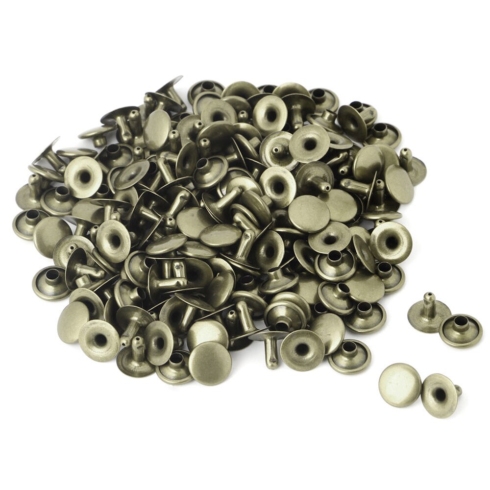 100pcs Stainless Steel Double Sided Rivets Rivets Child's Hat Tool DIY App Bag Accessory: Antique Copper