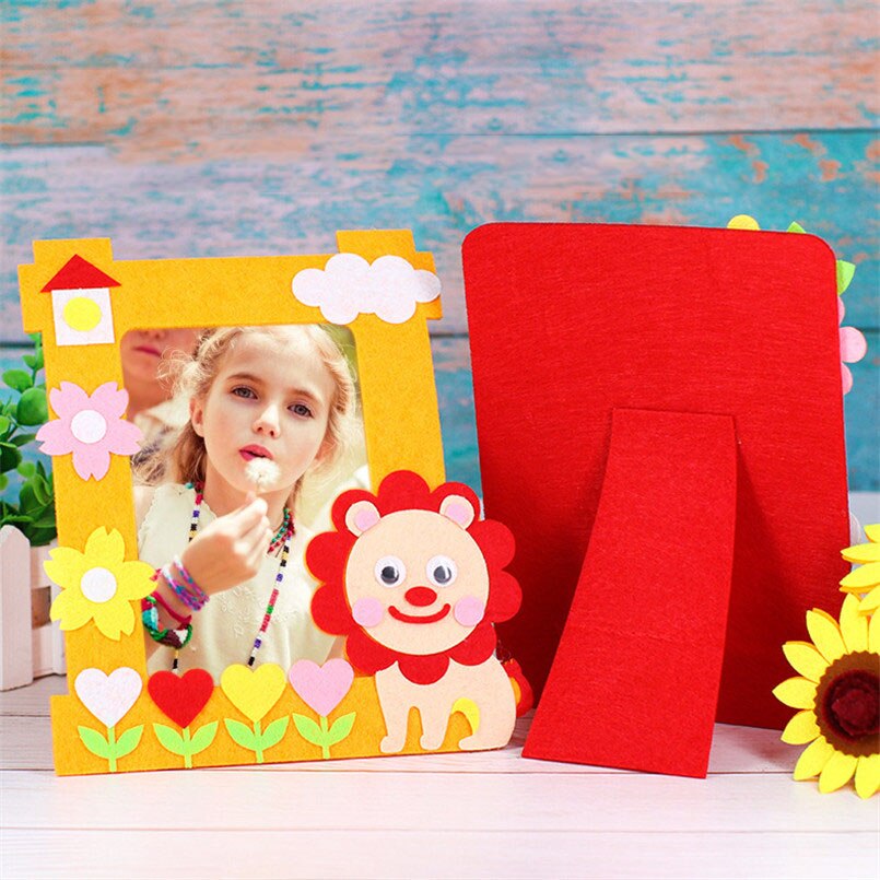 9 pz/set FAI DA TE Cartone Animato Animale 6 Pollici Photo Frame Per Bambini Fatti A Mano Del Mestiere D&#39;arte Giocattoli per I Bambini Della Ragazza Complementi Arredo Casa Scuola Materna Applique