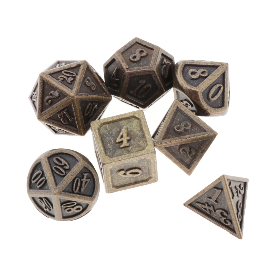 7 stück Metall polygonal Würfel Spiel Würfel Würfel für Rolle Spielen polyedrisch Würfel einstellen D4 D6 D8 D10 D12 D20