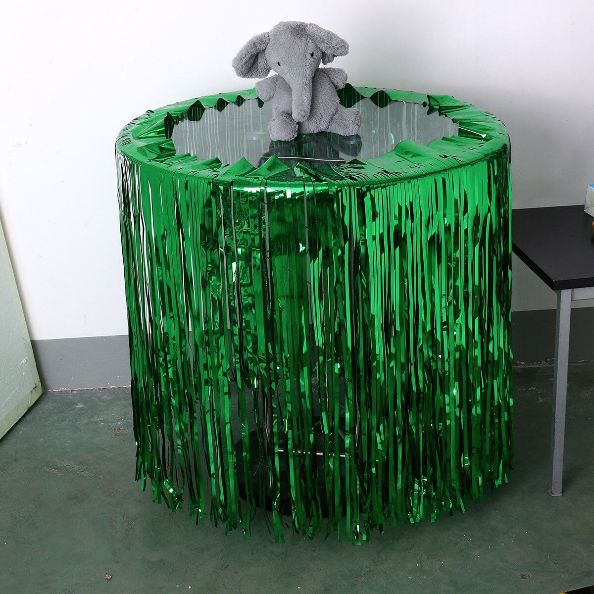 Folie Fringe Metallic Pailletten Tafel Rok Hotel Bruiloft Banket Graduate Bruiloft Vieren Decor Accessoires: green