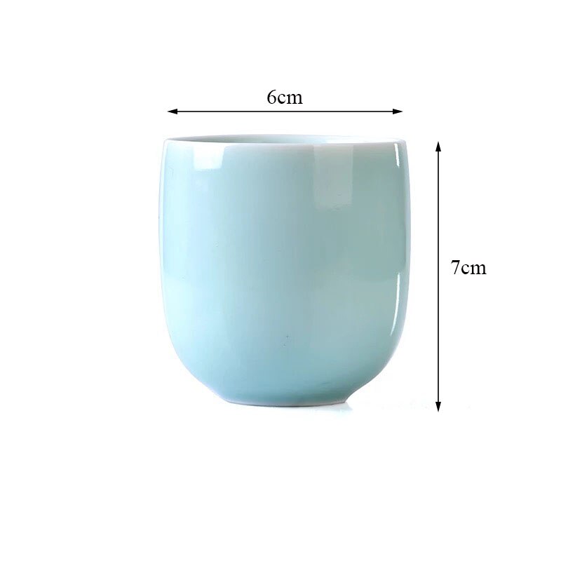 Japanese Longquan Celadon Teacup Kung Fu Tea Set Ceramic Office Water Cup Handmade Porcelain Tea Bowl Drinkware