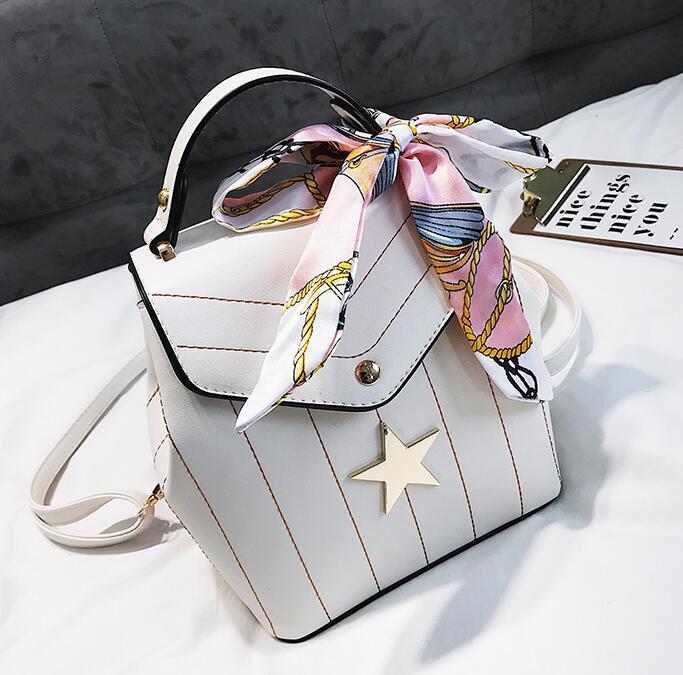 Damesrugzak van pu leer rugzakken voor tienermeisjes dames school schoudertas reismochila: Wit