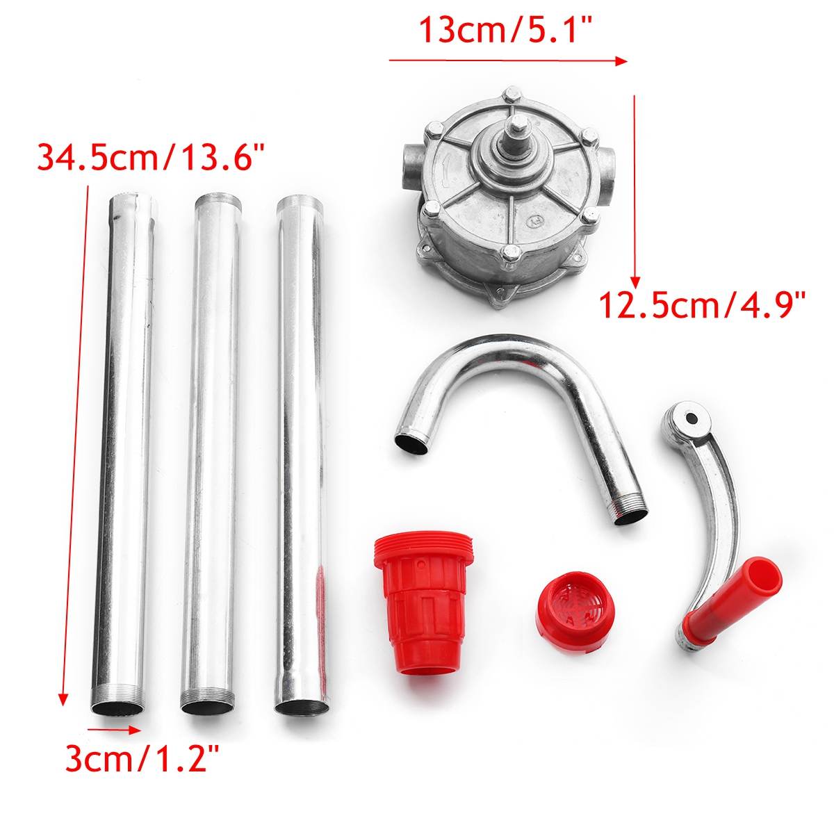 Manual Hand Pump 32mm 22L/min Heavy Drum Rotary Oil Fuel Barrel Heavy Duty Pump Diesel Fuel Oil Gas Transfer Tool