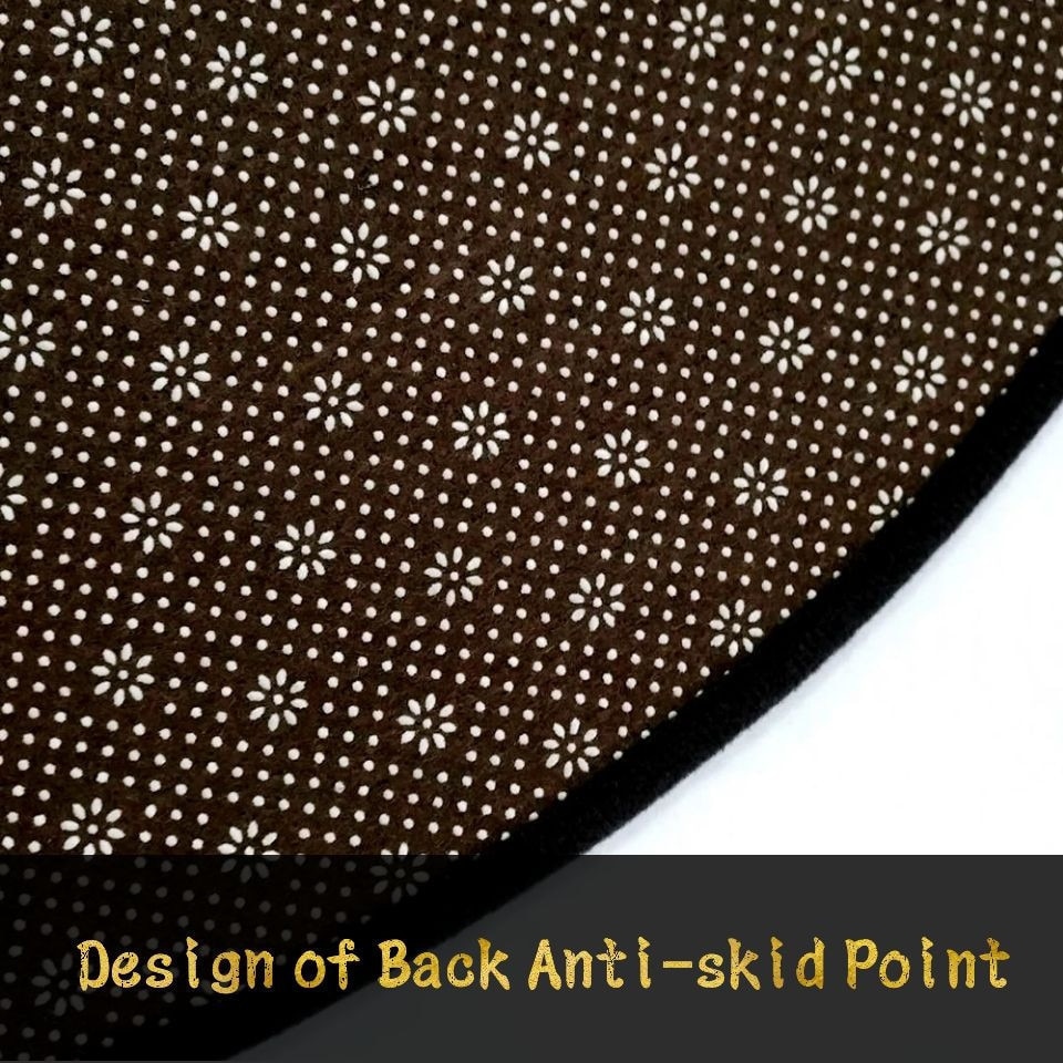 Wishstar Nordic Modern Simple Carpet Black White Circle Strip Bedroom Carpet Round Geometric Rug Chair Mat