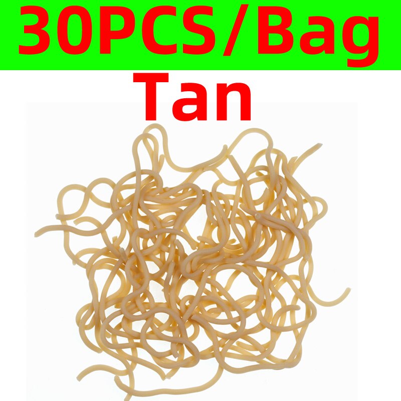 30pcs/Pack Squirmy Worms for Knitting Nymphs, Shrimps, Grubs, San Juan Worms Fly Tying Material Fishing Flies: Tan