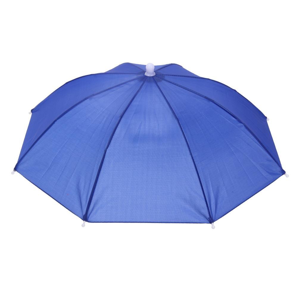 Sombrilla para la cabeza 55CM, gorro de pesca plegable Anti-UV, paraguas de pesca al aire libre Anti-UV, sombrilla para acampar y hacer senderismo y acampada: Dark Blue