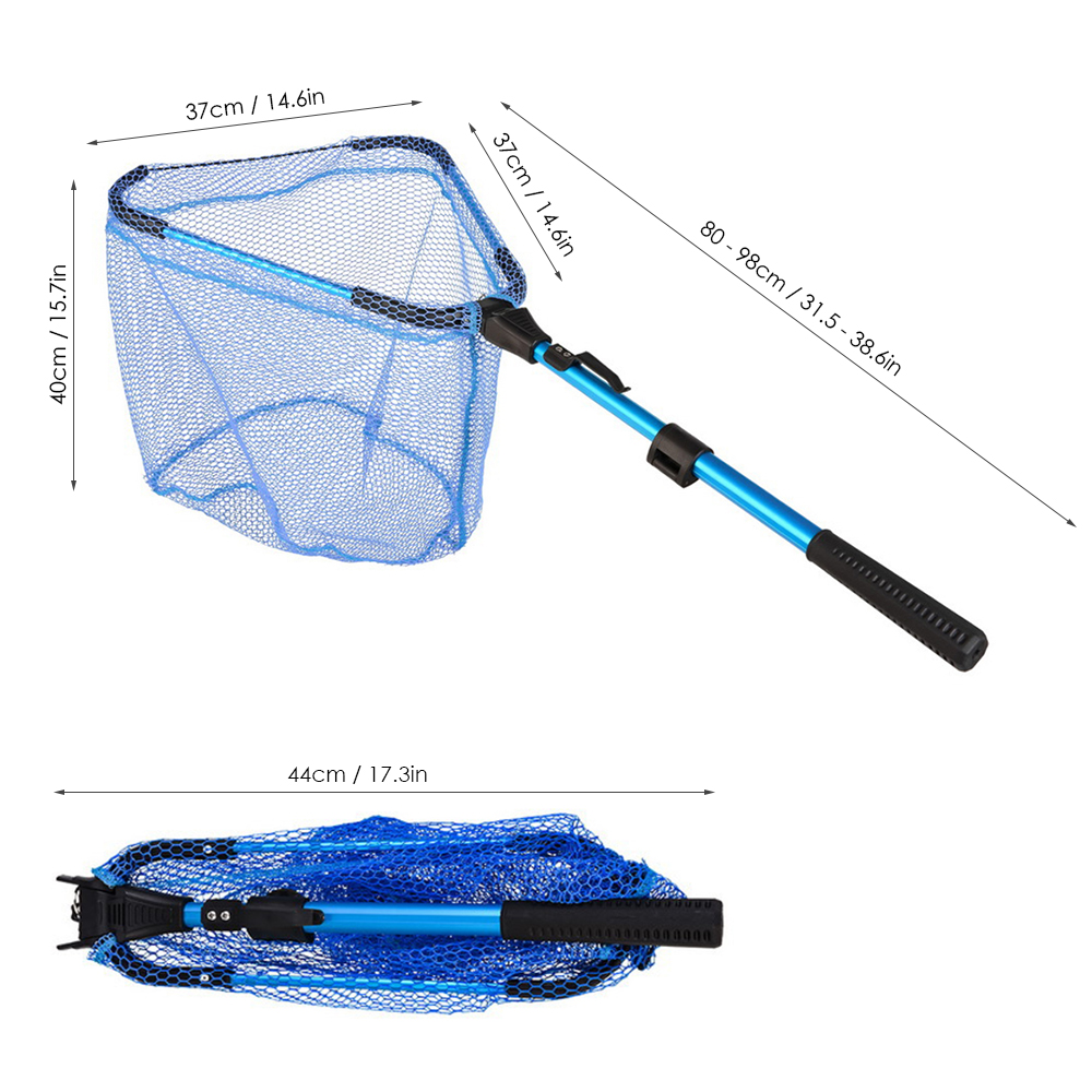 Collapsible Fishing Net 2 Section Telescoping Folding Fish Landing Net for Fly Fishing Catch and Release